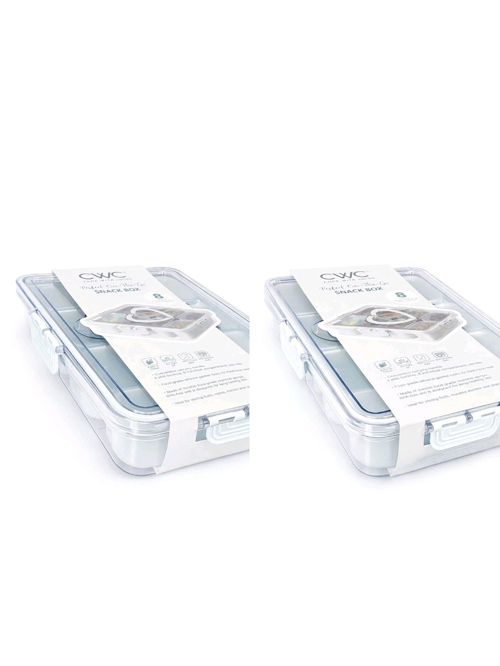 CWC Cooking With Color Storage Containers - Set of 2  White